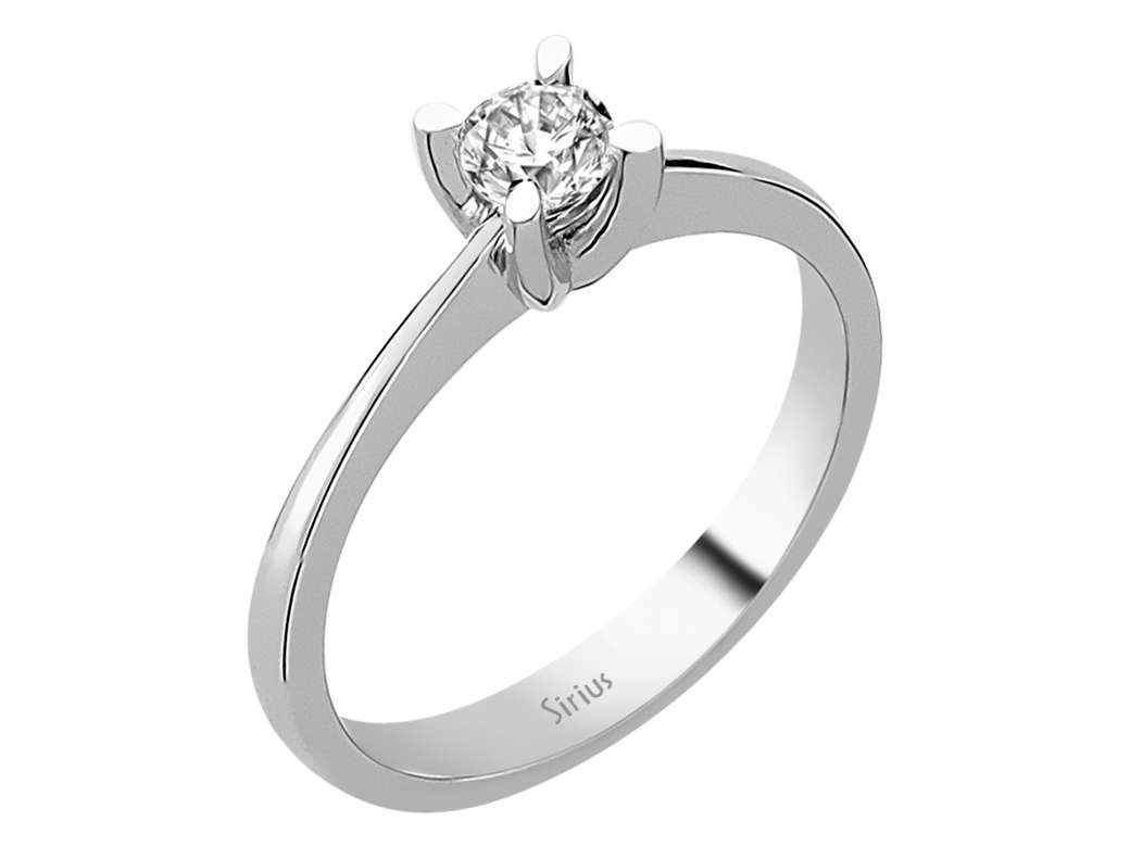 Klassischer Solitärring aus 14K Weißgold mit 0,29 ct Labordiamant