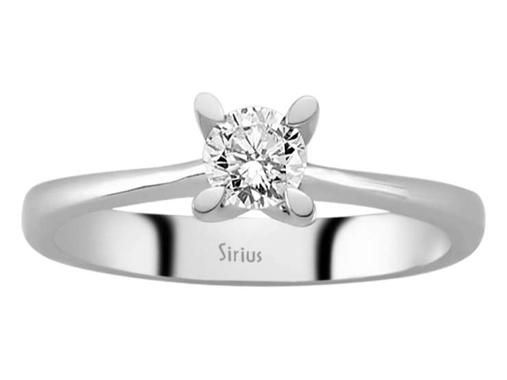 Eleganter Solitär-Diamantring mit 0,38 ct in 14K Weißgold