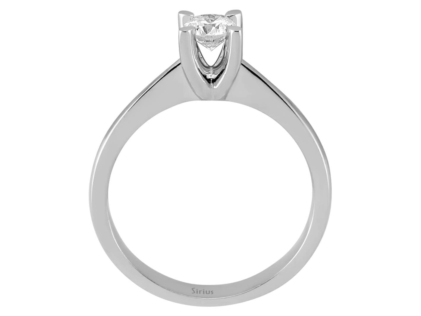 خاتم ألماس سوليتير 0,38 قيراط - ذهب أبيض عيار 14 قيراط - 3,50 غ - مجوهرات فاخرة من Rosy Lab Diamonds
