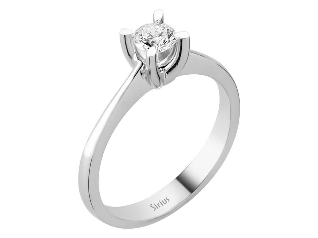 خاتم ألماس سوليتير 0,38 قيراط - ذهب أبيض عيار 14 قيراط - 3,50 غ - مجوهرات فاخرة من Rosy Lab Diamonds