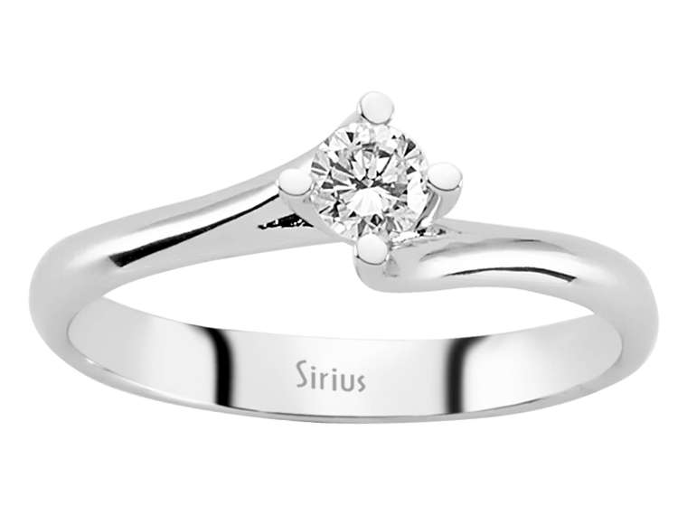 Zarter Solitärring mit 0,23 Karat Labordiamant in 14K Weißgold