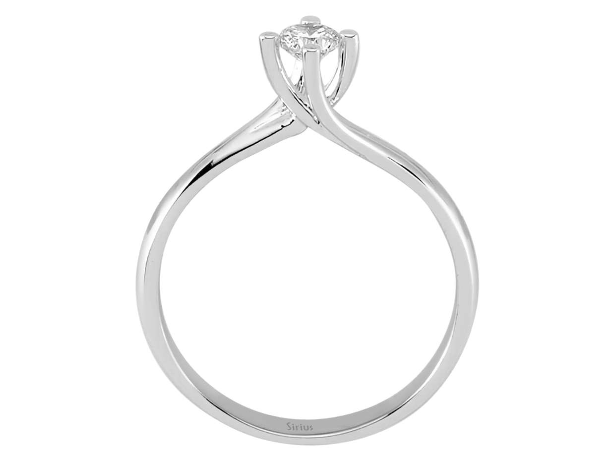 Zarter Solitärring mit 0,23 Karat Labordiamant in 14K Weißgold