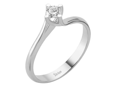 Zarter Solitärring mit 0,23 Karat Labordiamant in 14K Weißgold