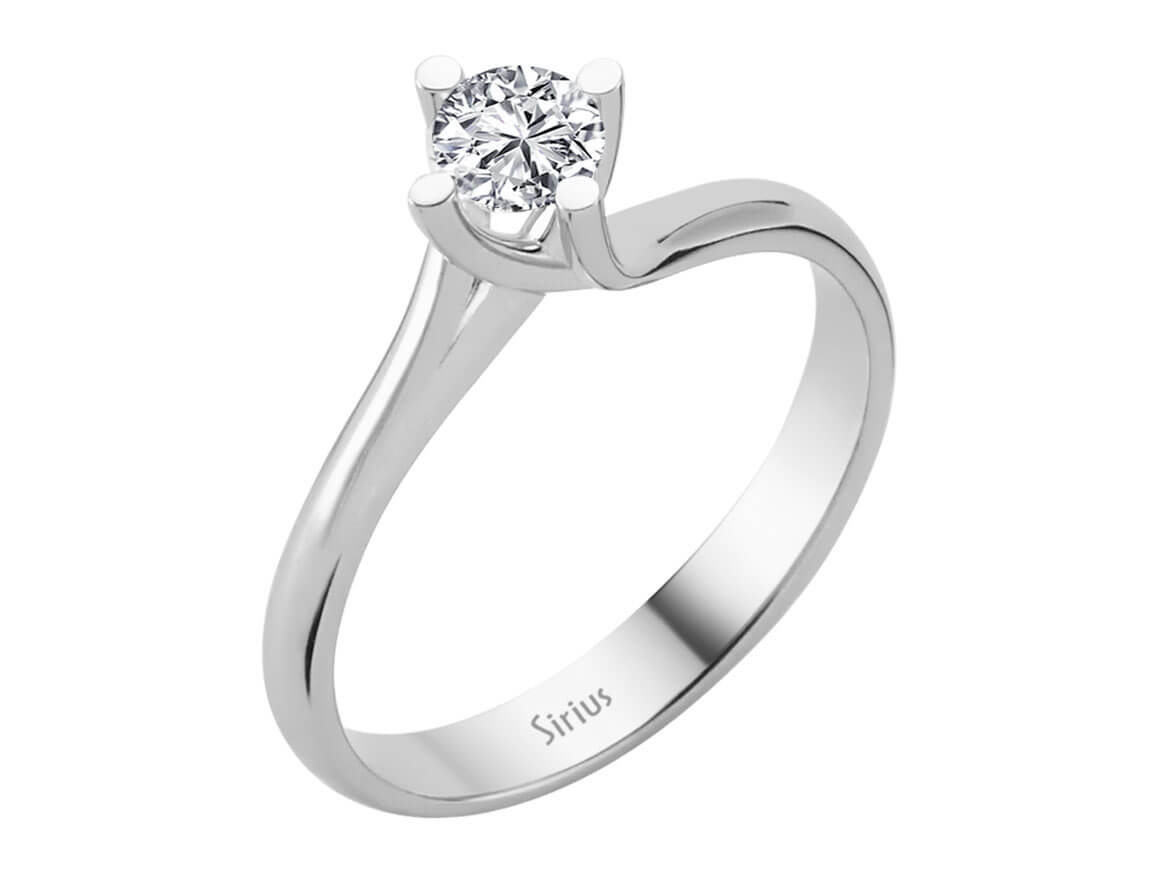 14K Beyaz Altın içinde 0,38 Karat Laboratuvar Pırlantası bulunan Tektaş Yüzük - Zarif ve Sürdürülebilir - Rosy Lab Diamonds’tan yüksek kaliteli Mücevher