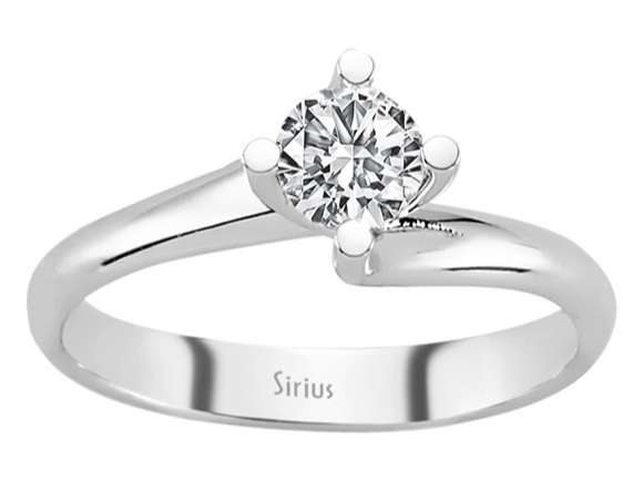 Bague solitaire en diamant de 0,49 ct – Or Blanc 14 K – 2,90 g – Bijoux haut de gamme de Rosy Lab Diamonds