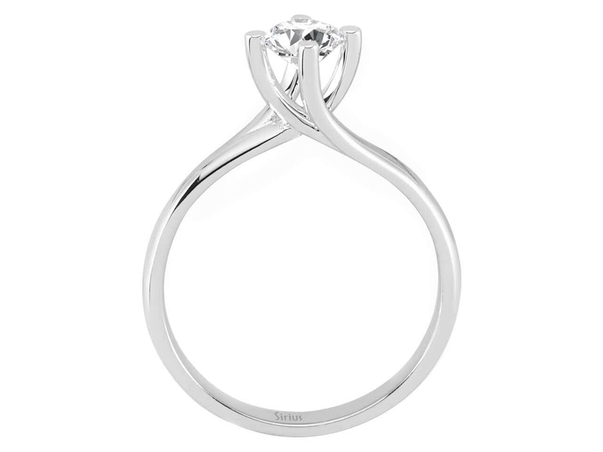 Bague solitaire en diamant de 0,49 ct – Or Blanc 14 K – 2,90 g – Bijoux haut de gamme de Rosy Lab Diamonds