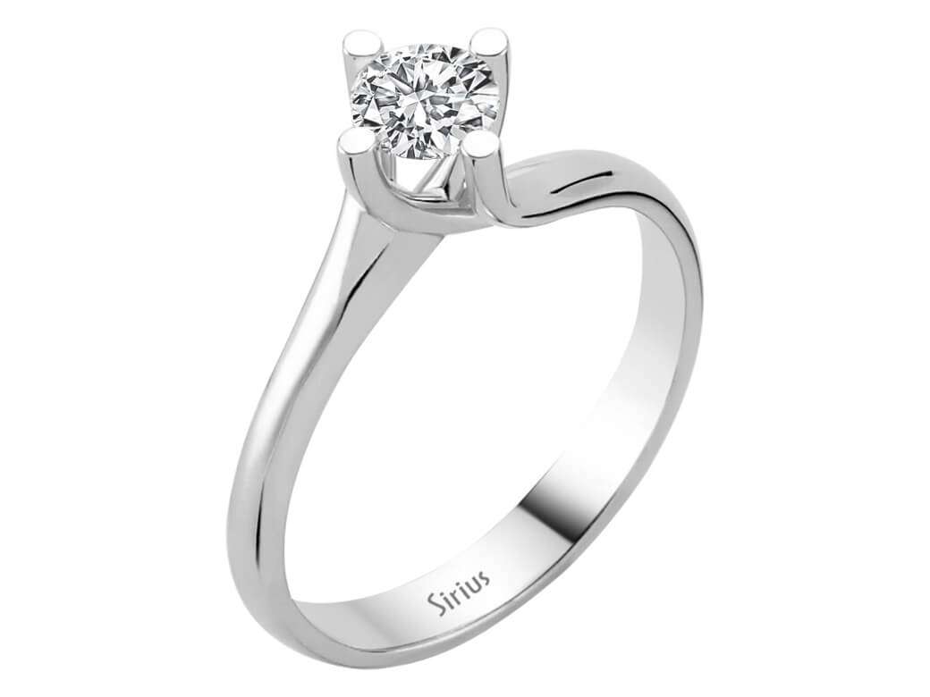 Bague solitaire en diamant de 0,49 ct – Or Blanc 14 K – 2,90 g – Bijoux haut de gamme de Rosy Lab Diamonds