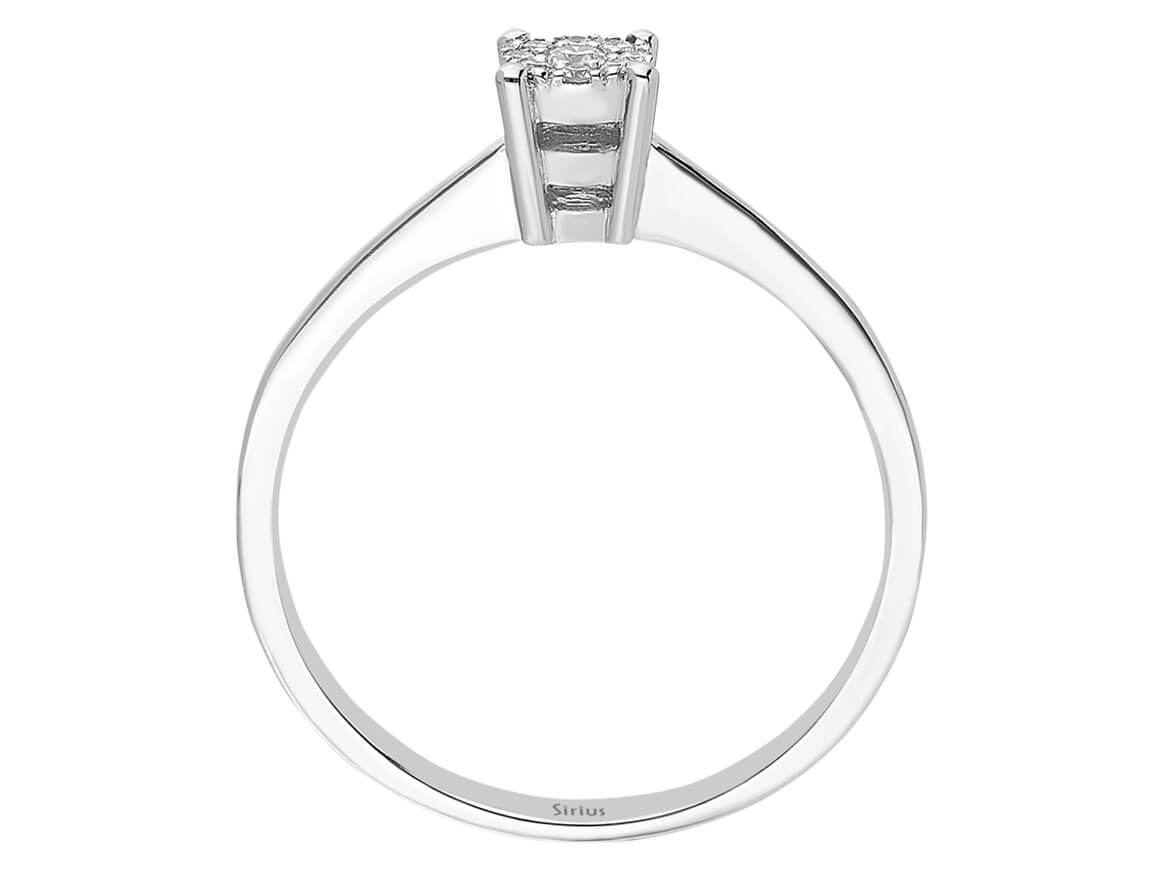Zarter Halo-Diamantring 0,08 ct - 8K Weißgold - Cluster-Ring - hochwertiger Schmuck von Rosy Lab Diamonds