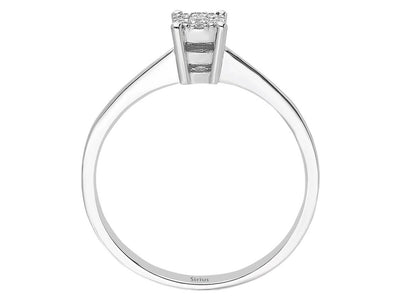 Brillant-Halo-Ring – 0,08 Karat – 8K Weißgold