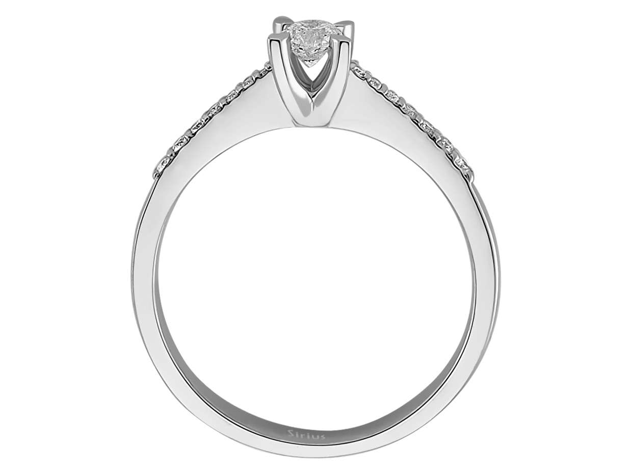 Solitärring mit Brillantbesatz – 0,29 Karat – 18K Weißgold