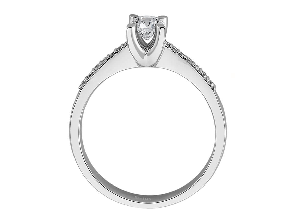 Solitärring mit Brillantbesatz – 0,42 Karat – 14K Weißgold