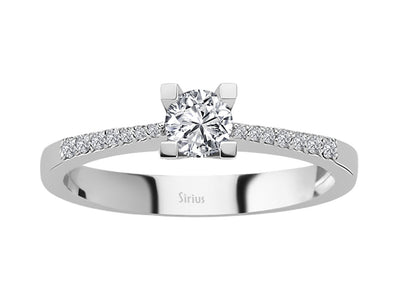 Klassischer Solitärring mit Brillantbesatz – 0,40 Karat – 14K Weißgold