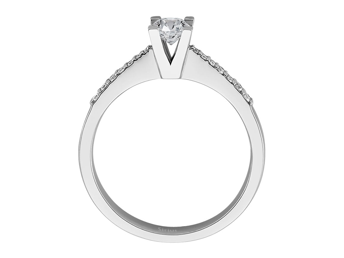 Klassischer Solitärring mit Brillantbesatz – 0,40 Karat – 14K Weißgold