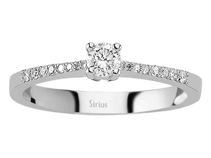 Bague de fiançailles solitaire avec pavé - Diamant de 0,29 ct - Or Blanc 14 carats - Bijoux haut de gamme de Rosy Lab Diamonds
