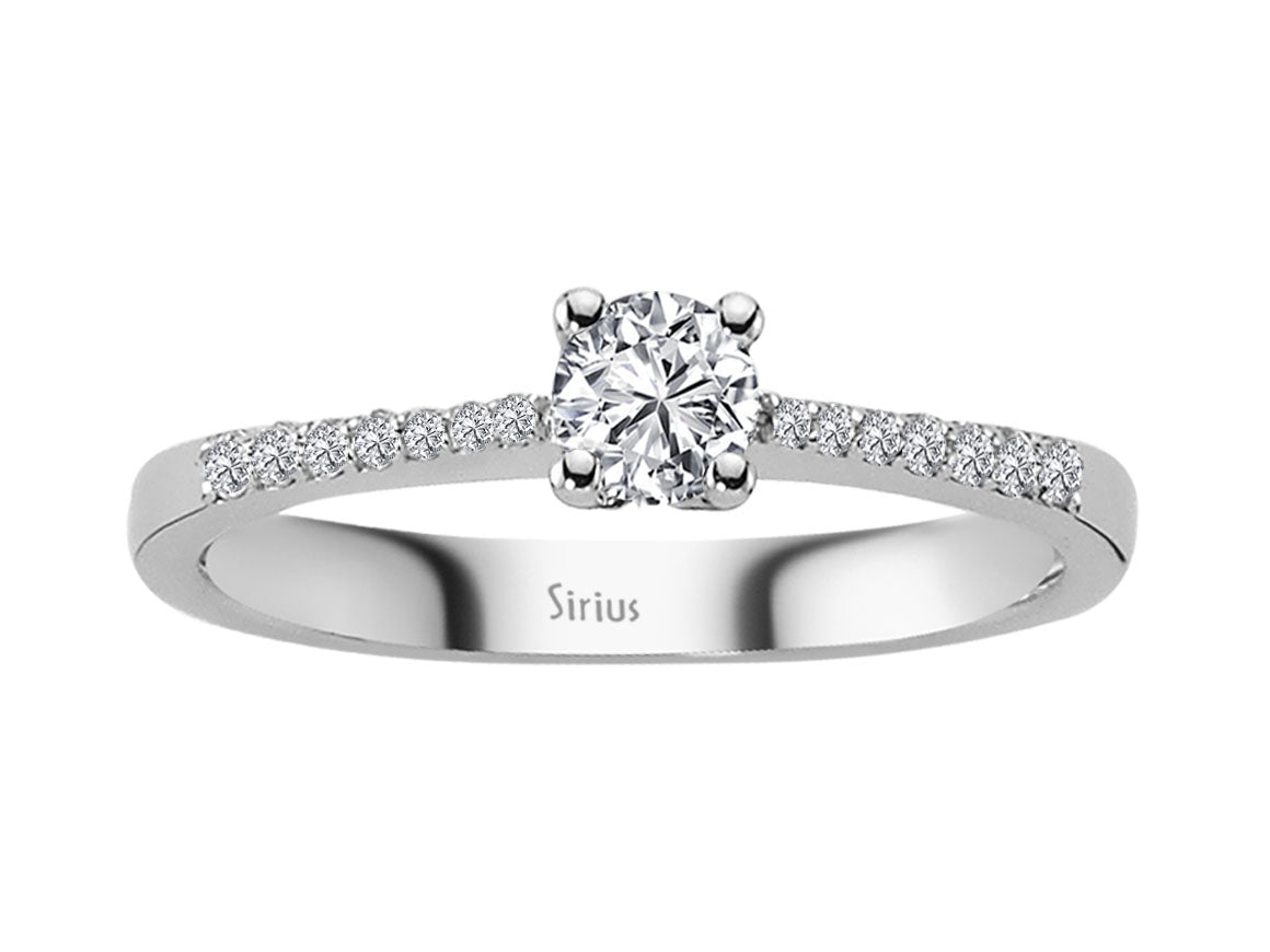 Feiner Verlobungsring mit laborgezüchtetem Diamant – 0,34 Karat in 14K Weißgold
