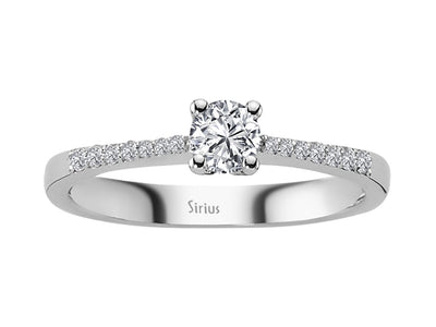 Feiner Verlobungsring mit laborgezüchtetem Diamant – 0,34 Karat in 14K Weißgold