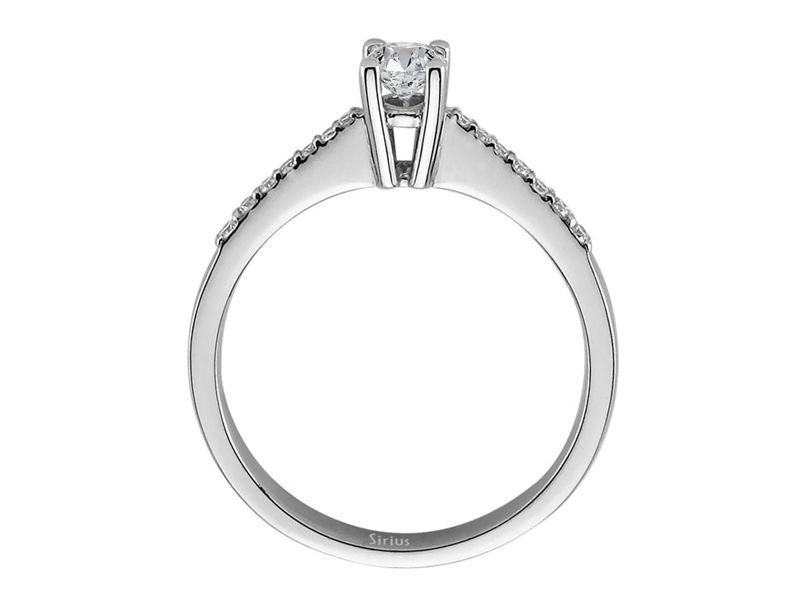 Feiner Verlobungsring mit laborgezüchtetem Diamant – 0,34 Karat in 14K Weißgold