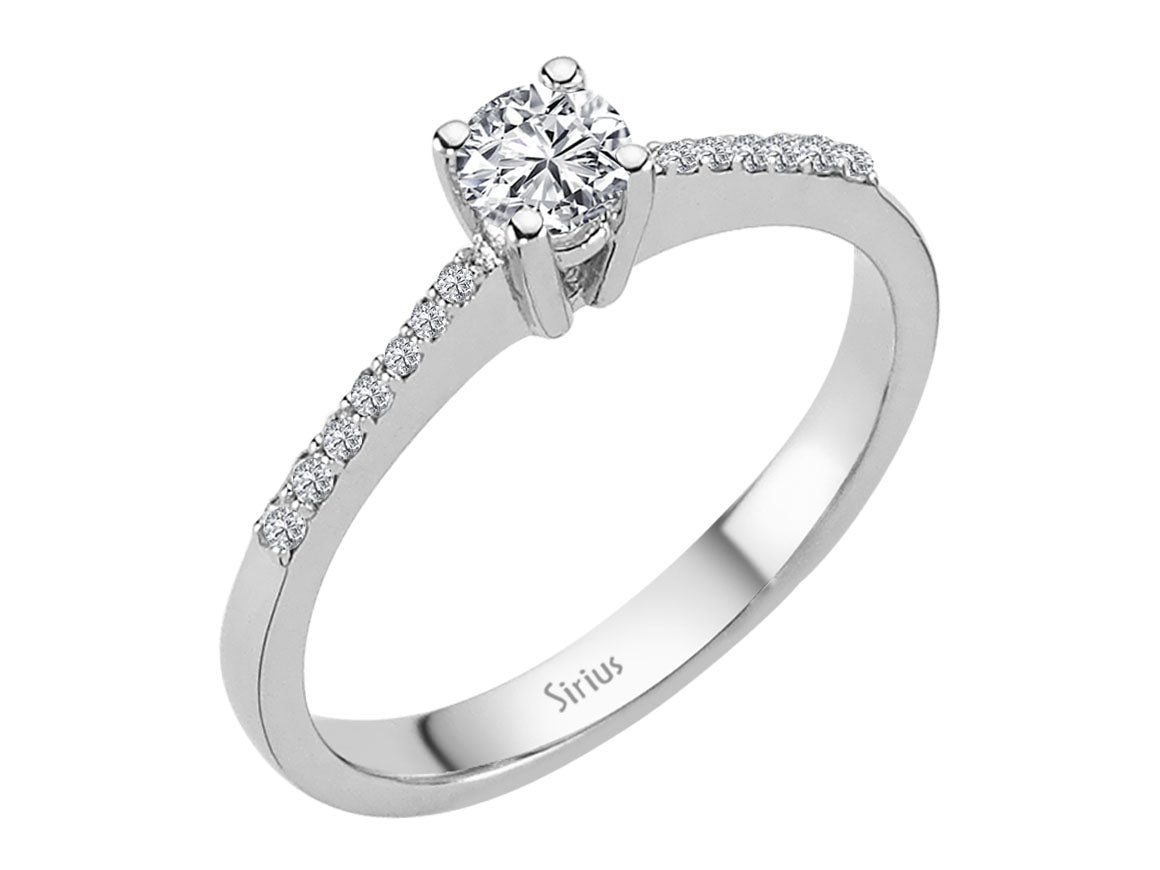 Feiner Verlobungsring mit laborgezüchtetem Diamant – 0,34 Karat in 14K Weißgold
