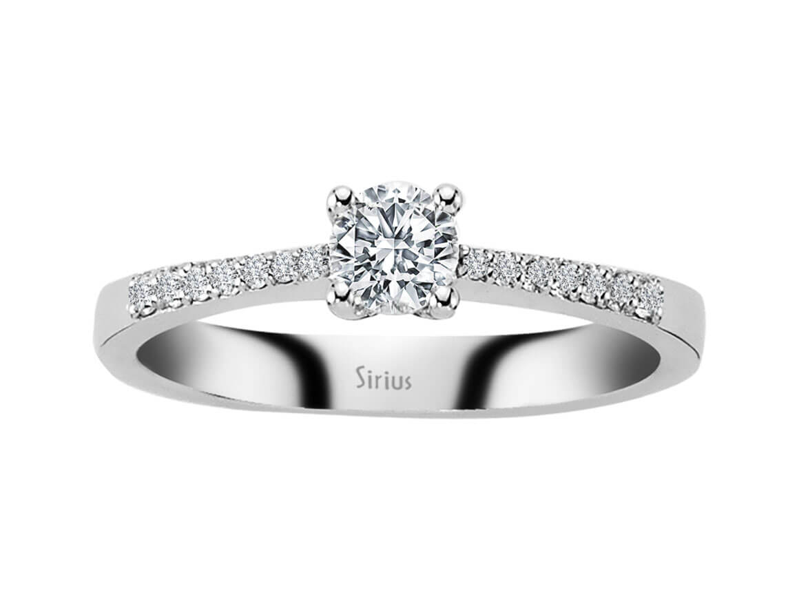 Verlobungsring mit 0,45 ct laborgezüchteten Diamanten in 14K Weißgold - hochwertiger Schmuck von Rosy Lab Diamonds