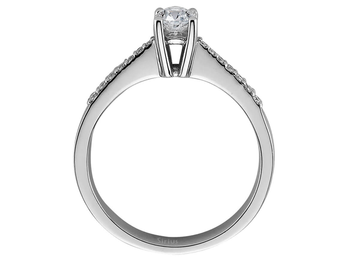 Verlobungsring mit 0,45 ct laborgezüchteten Diamanten in 14K Weißgold - hochwertiger Schmuck von Rosy Lab Diamonds
