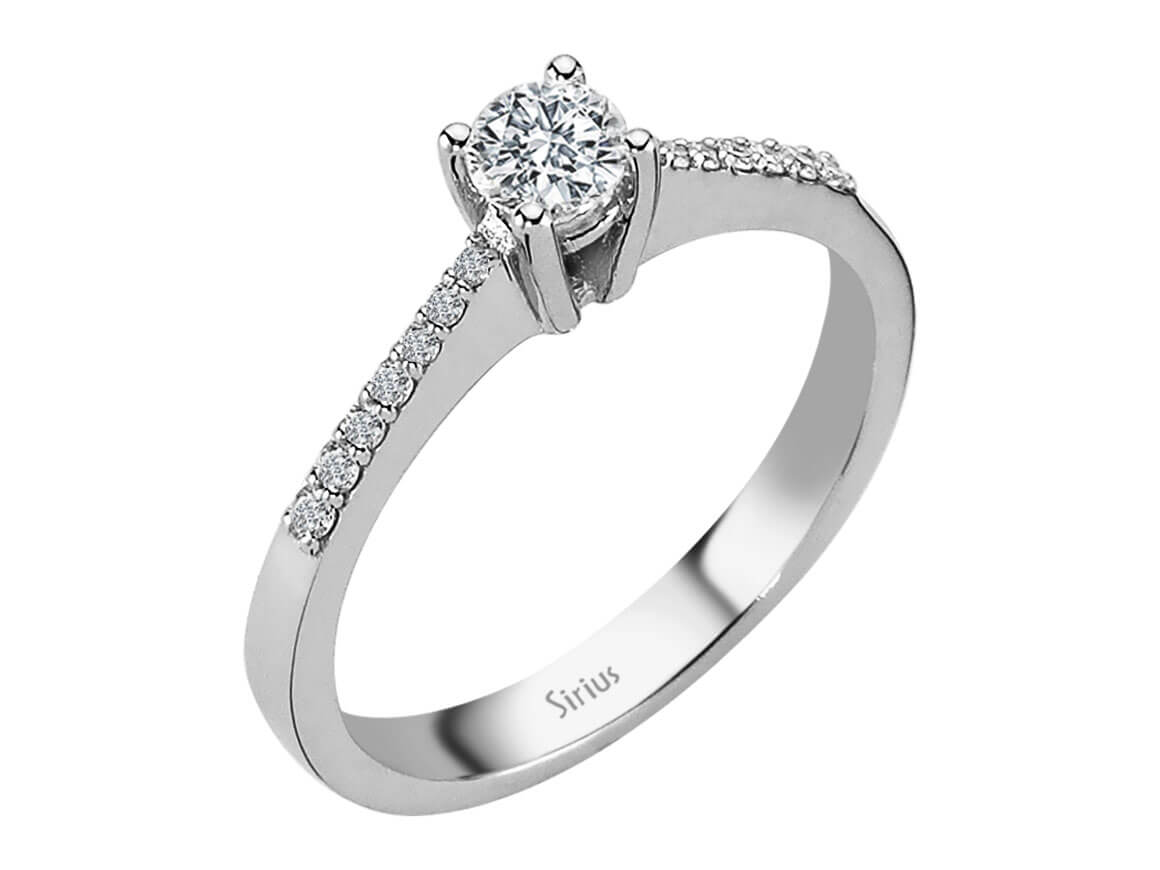 Verlobungsring mit 0,45 ct laborgezüchteten Diamanten in 14K Weißgold - hochwertiger Schmuck von Rosy Lab Diamonds