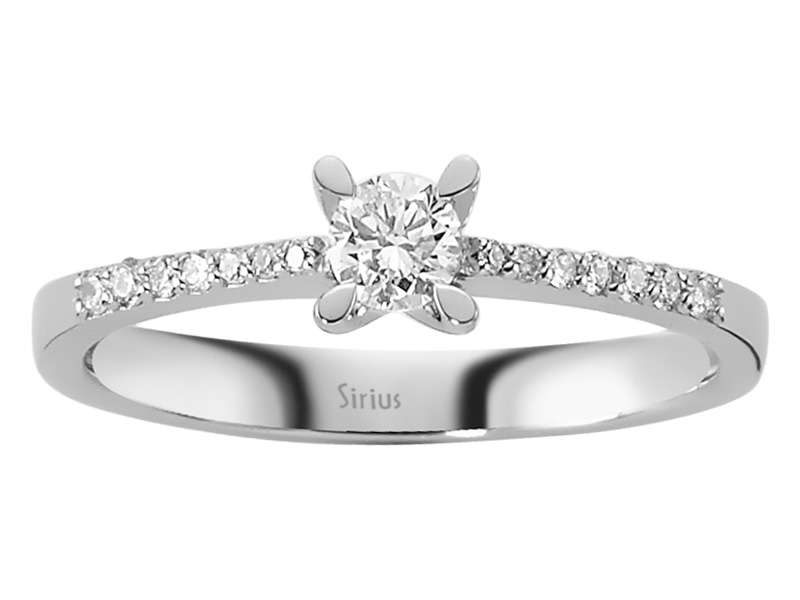 Délicate Bague de fiançailles avec 0,30 ct de diamants de laboratoire en Or Blanc 14 carats – Bijoux haut de gamme de Rosy Lab Diamonds
