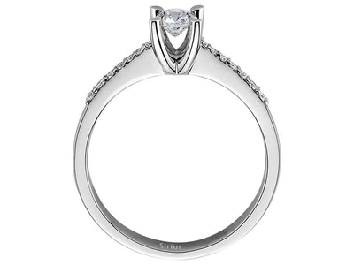 Verlobungsring mit laborgezüchtetem Diamant und Pavé-Fassung – 0,39 Karat in 18K Weißgold