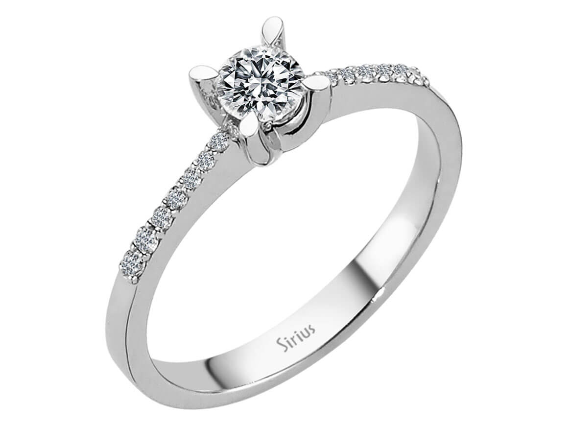Engagement Ring with 0.39 ct Lab-Grown Diamonds in 18K White Gold - high-quality Jewelry from Rosy Lab Diamonds