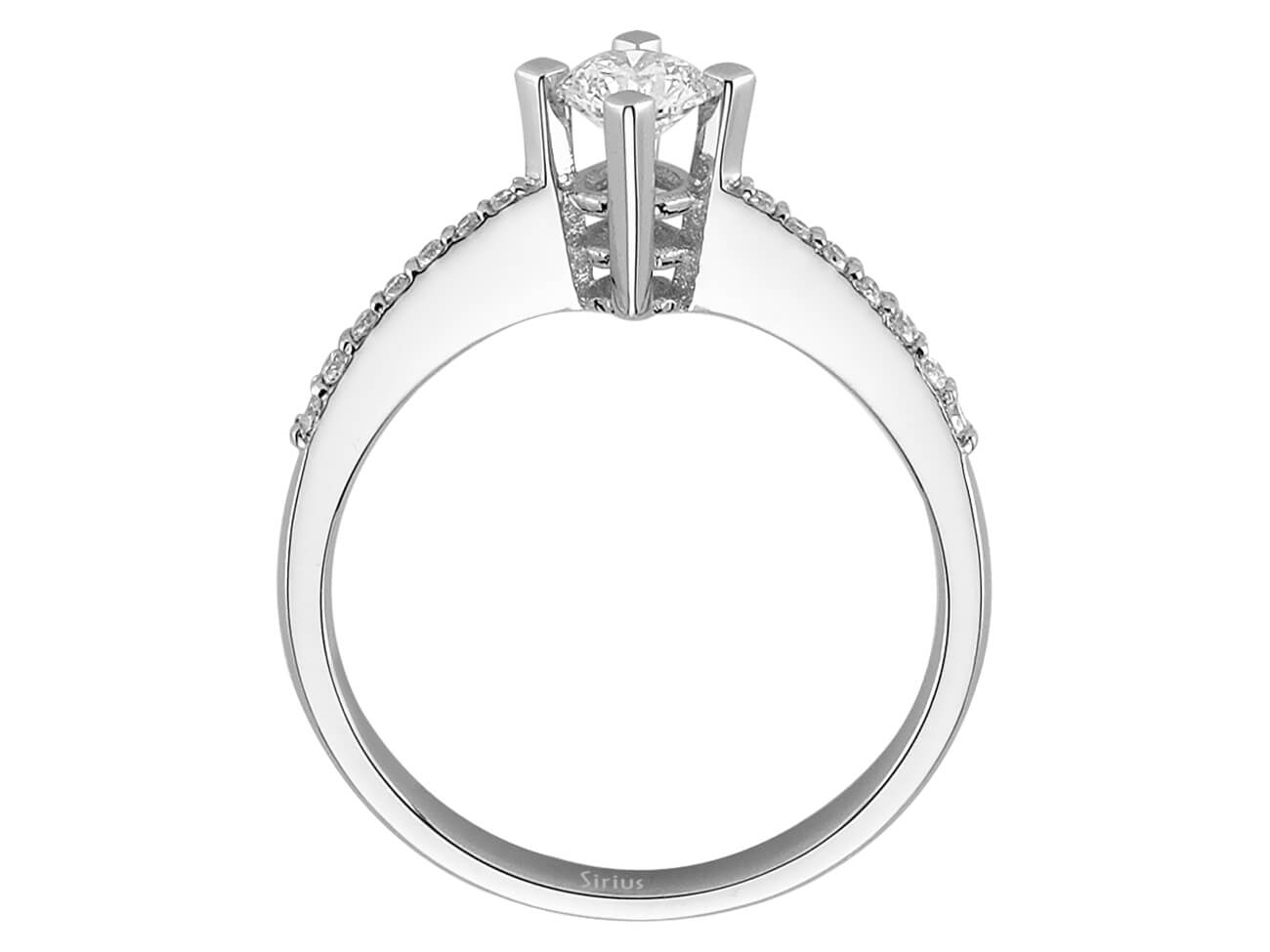 Verlobungsring mit laborgezüchtetem Mittelstein und Pavé-Diamanten – 0,49 Karat Gesamtgewicht