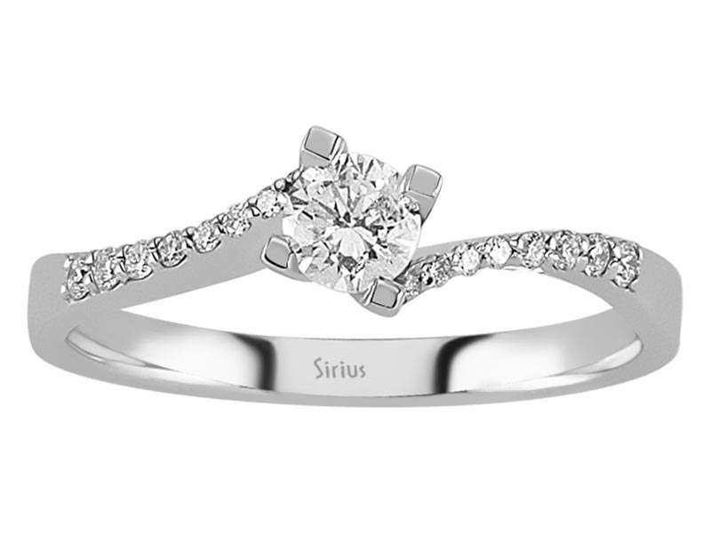 Solitär-Ring mit Akzentdiamanten – 0,43 ct laborgezüchtete Diamanten in 14K Weißgold