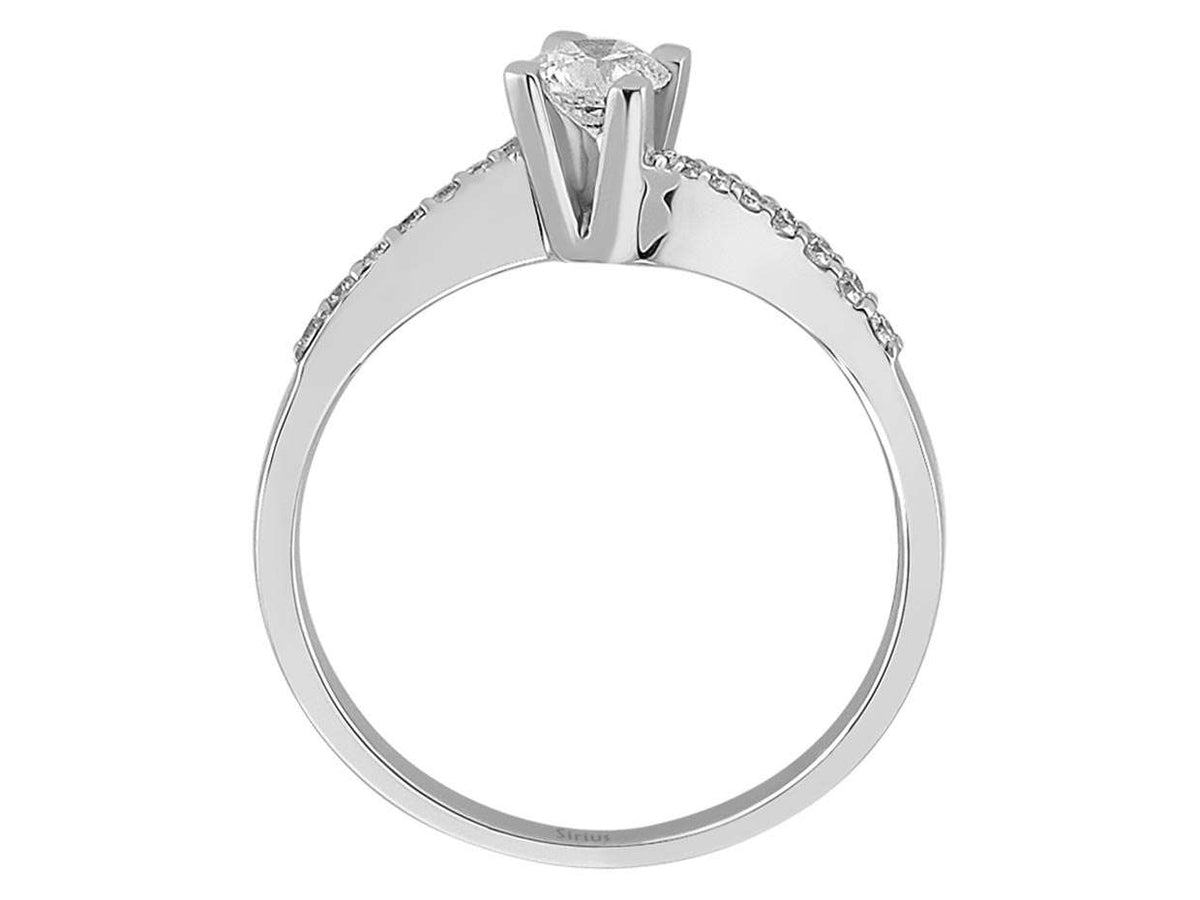 Bague solitaire de 0,43 ct avec diamants de laboratoire – Or Blanc 14 carats – Bijoux haut de gamme de Rosy Lab Diamonds