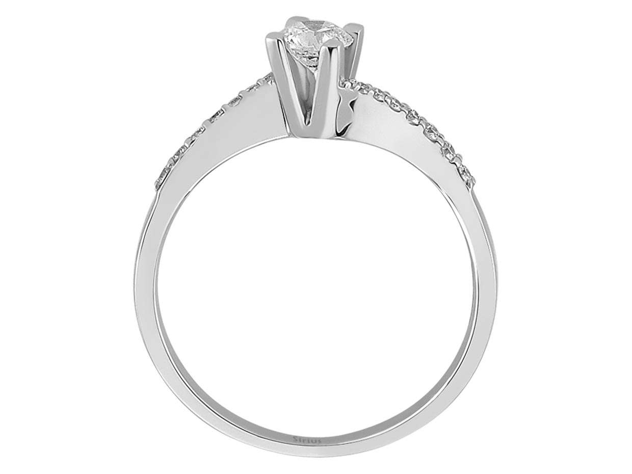Solitär-Ring mit Akzentdiamanten – 0,43 ct laborgezüchtete Diamanten in 14K Weißgold