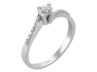 Solitär-Ring mit Akzentdiamanten – 0,43 ct laborgezüchtete Diamanten in 14K Weißgold