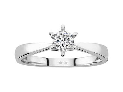 Eleganter Solitärring mit 0,33 Karat Brillant – 14K Weißgold