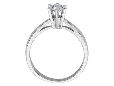 Eleganter Solitärring mit 0,33 Karat Brillant – 14K Weißgold