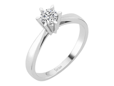 Eleganter Solitärring mit 0,33 Karat Brillant – 14K Weißgold