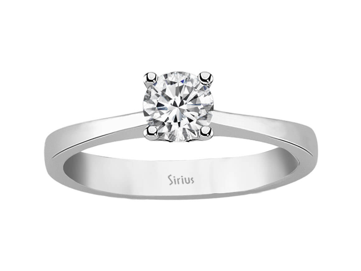 Klassischer Solitärring mit 0,52 ct Brillant in 14K Weißgold