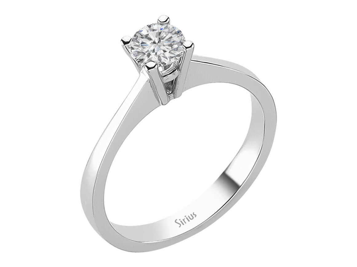 Klassischer Solitärring mit 0,52 ct Brillant in 14K Weißgold