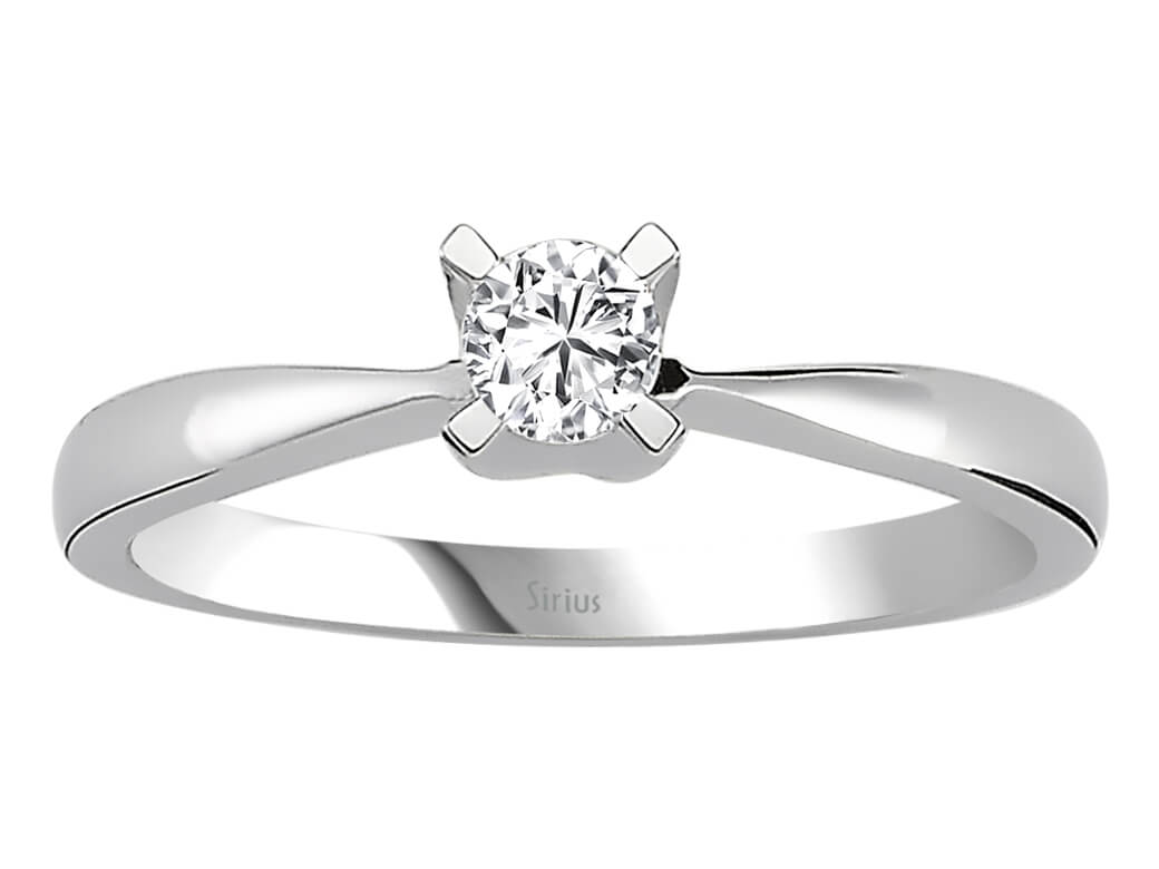 Weißgold Solitärring mit 1 laborgezüchtetem Diamant, 0,20 Karat