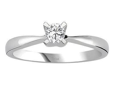 Weißgold Solitärring mit 1 laborgezüchtetem Diamant, 0,20 Karat