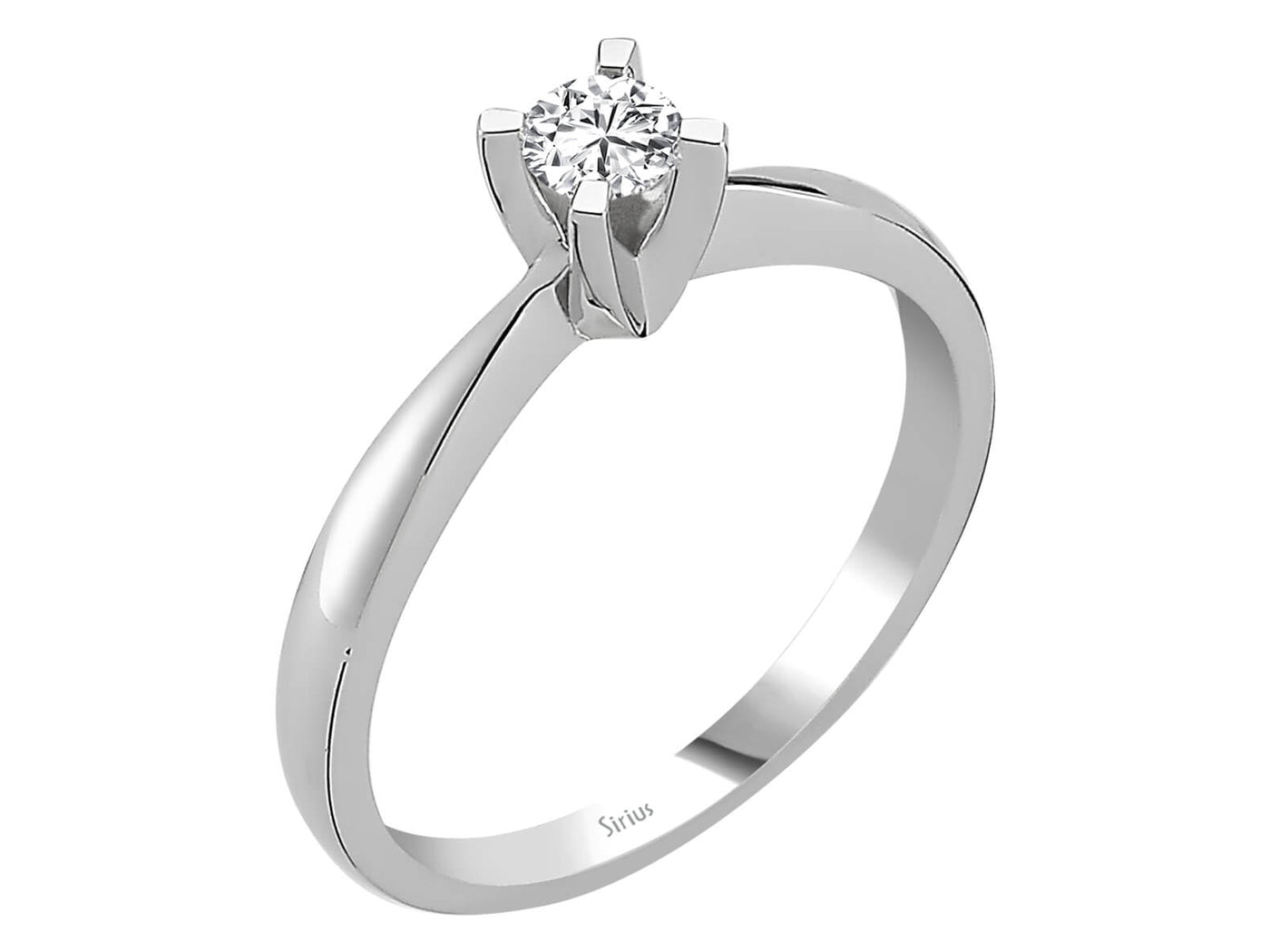 Weißgold Solitärring mit 1 laborgezüchtetem Diamant, 0,20 Karat