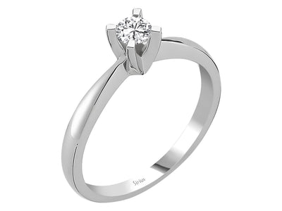Weißgold Solitärring mit 1 laborgezüchtetem Diamant, 0,20 Karat