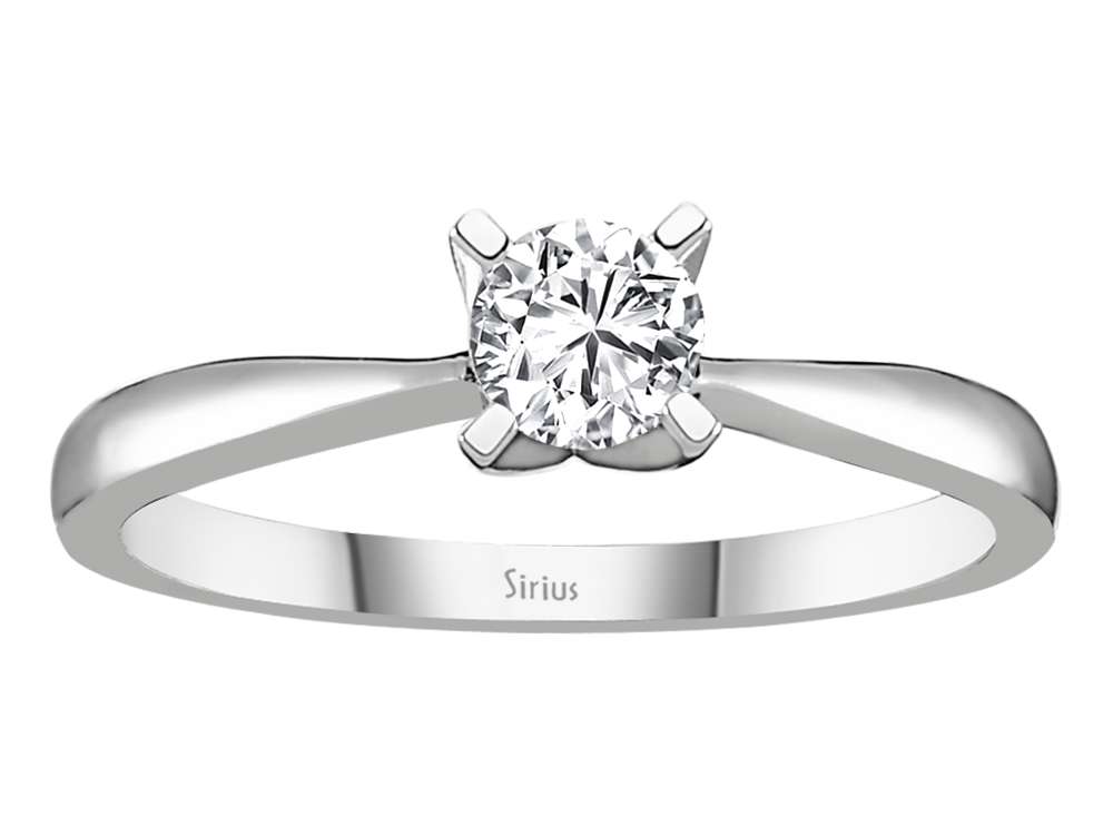 Bague solitaire en Or Blanc avec 1 diamant de laboratoire de 0,32 carat – Bijoux haut de gamme de Rosy Lab Diamonds