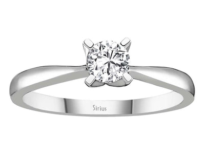 Weißgold Solitär-Ring mit 1 laborgezüchtetem Diamanten 0,32 Karat