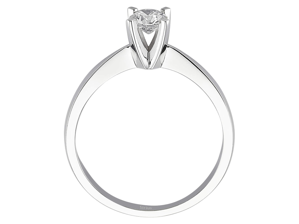 Bague solitaire en Or Blanc avec 1 diamant de laboratoire de 0,32 carat – Bijoux haut de gamme de Rosy Lab Diamonds