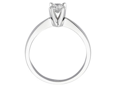 Weißgold Solitär-Ring mit 1 laborgezüchtetem Diamanten 0,32 Karat