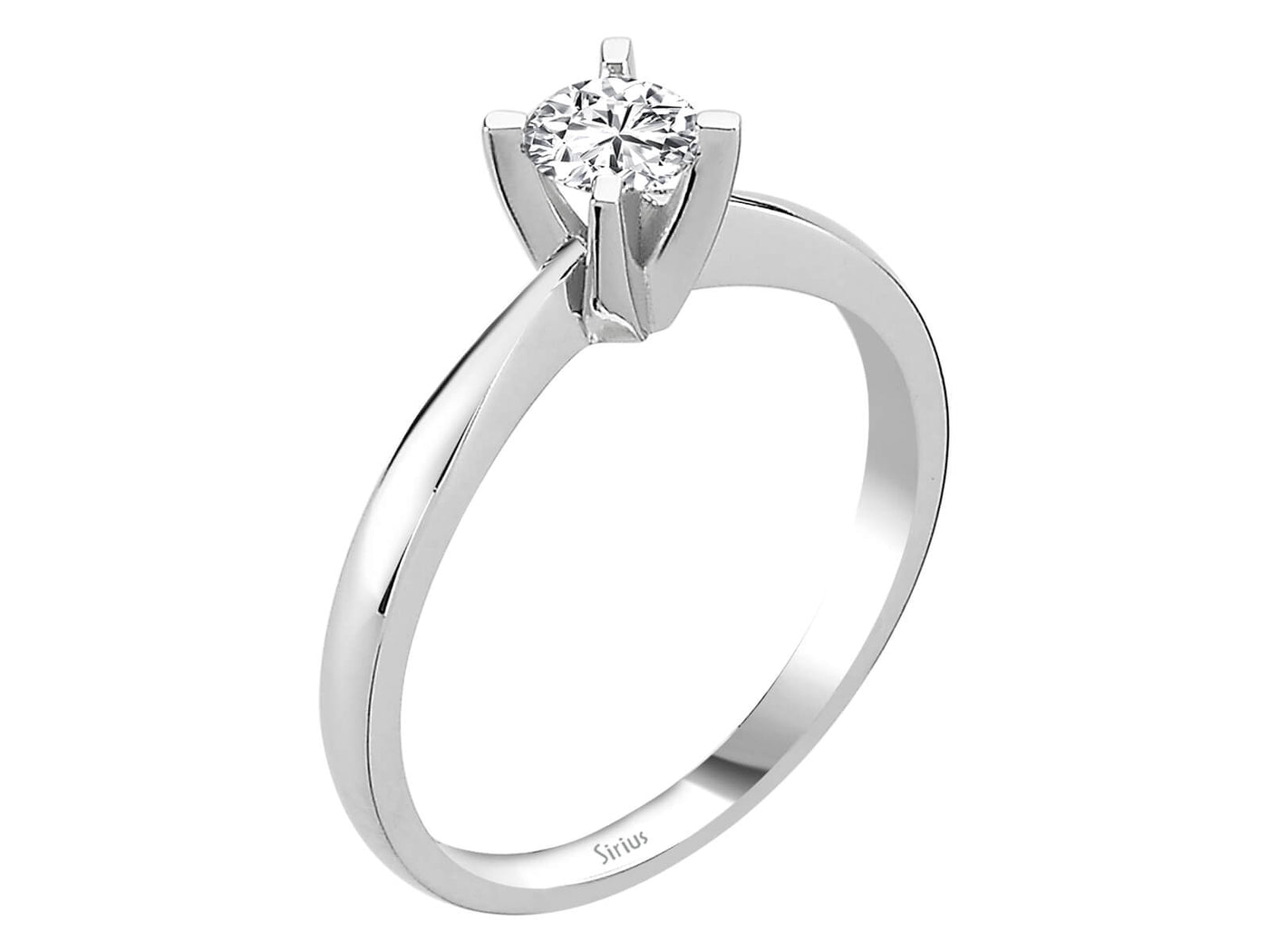 Weißgold Solitär-Ring mit 1 laborgezüchtetem Diamanten 0,32 Karat
