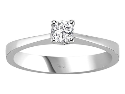 Weißgold Solitärring mit 1 laborgezüchtetem Diamant, 0,20 Karat