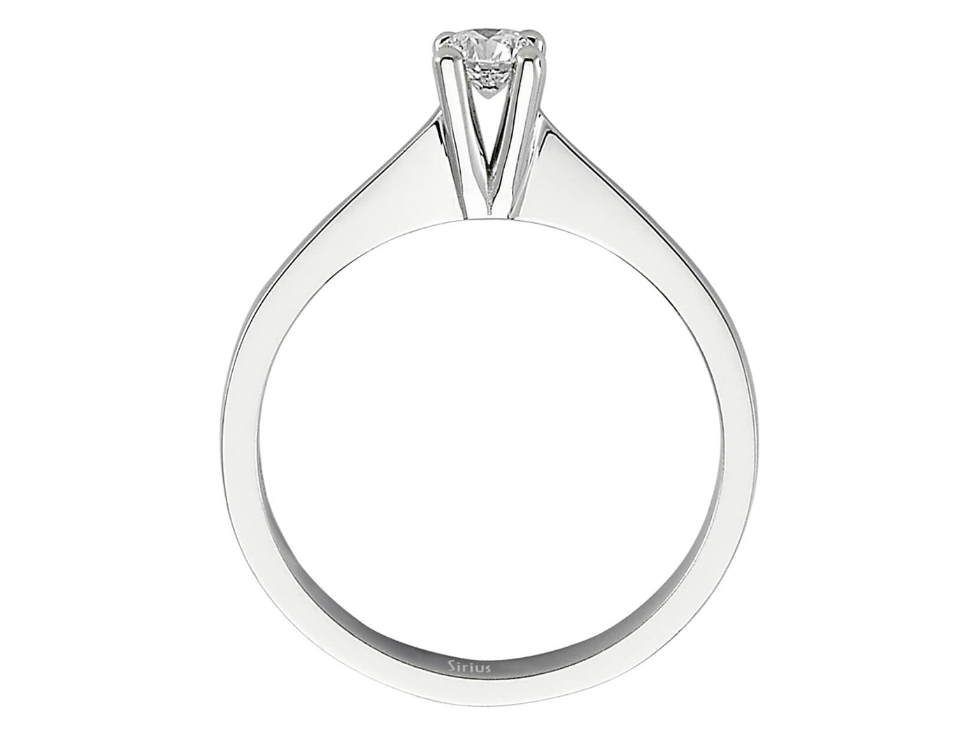 Weißgold Solitärring mit 1 laborgezüchtetem Diamant, 0,20 Karat