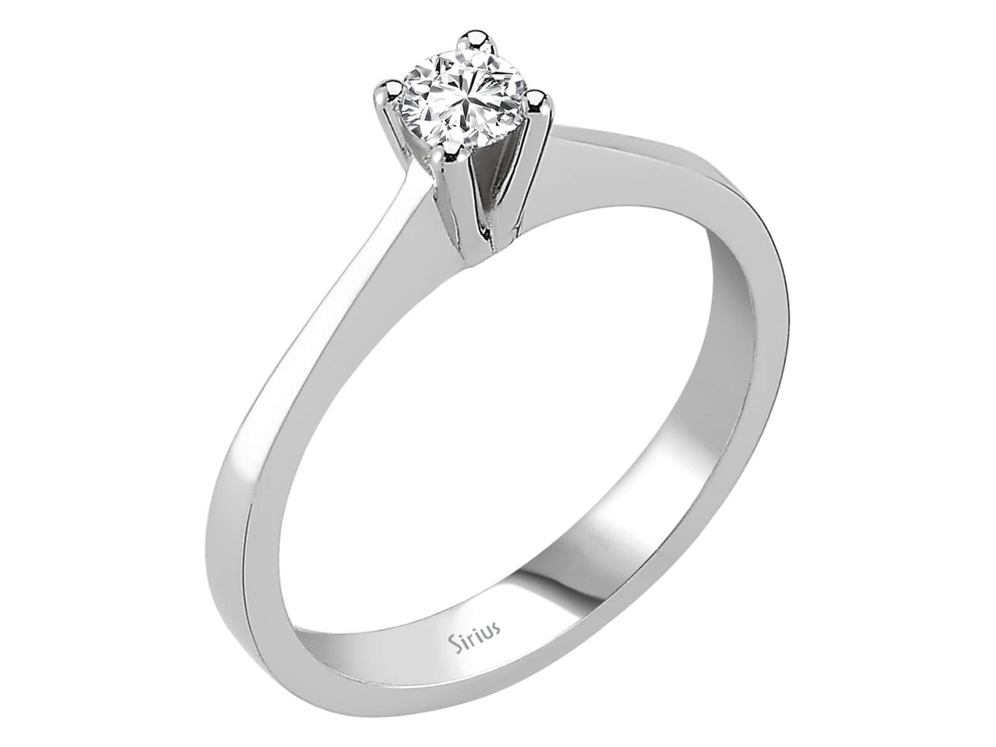Weißgold Solitärring mit 1 laborgezüchtetem Diamant, 0,20 Karat